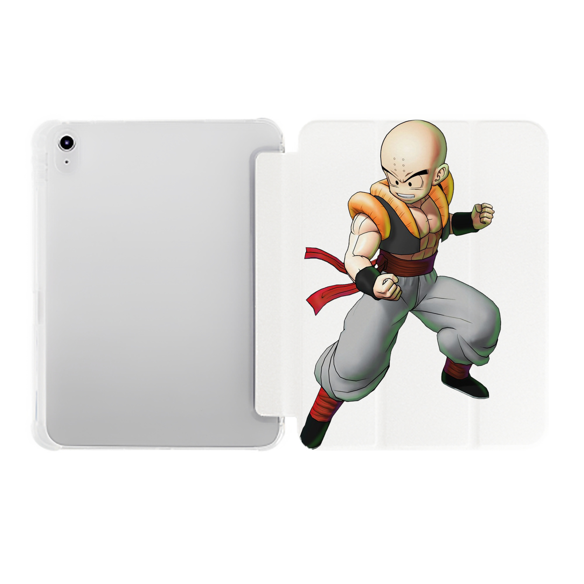 （画像用） ドラゴンボール クリリン DRAGON BALL krillin IPad ケース ペン収納付き 三つ折りスタンド PUレザー×シリコン 対応機種9.5/10.5/10.9インチ